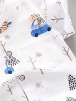 Conjunto de Pantalones Cortos de Manga Corta con Estampado Completo de Osito - details 6