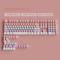 Babysbreath Side Print Shine Through Keycap Profile Double Shot PBT Keycaps 130 Key for Cherry MX Switches Gamer Keyboard - details 2