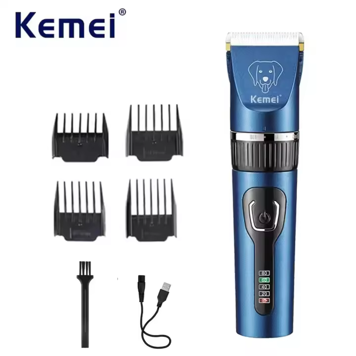 Kemei-cortapelos para gatos, afeitadora para perros con pelo despeinado, poco ruido, recargable, inalámbrico, eléctrico, silencioso, juego de cortapelos para perros, gatos y mascotas - 1