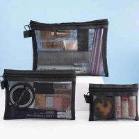 Bolsas de cosméticos transparentes de malla, bolsa de maquillaje negra pequeña y grande, organizador de artículos de tocador de viaje portátil, bolsa de almacenamiento de lápiz labial, 1/3 Uds. - details 0