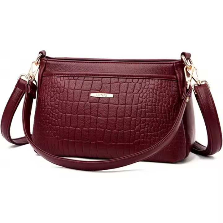 Bolso de mano para mujer con patrón de cocodrilo, bolsos de hombro vintage de cuero PU, cartera Hobo, bolso cruzado - 1
