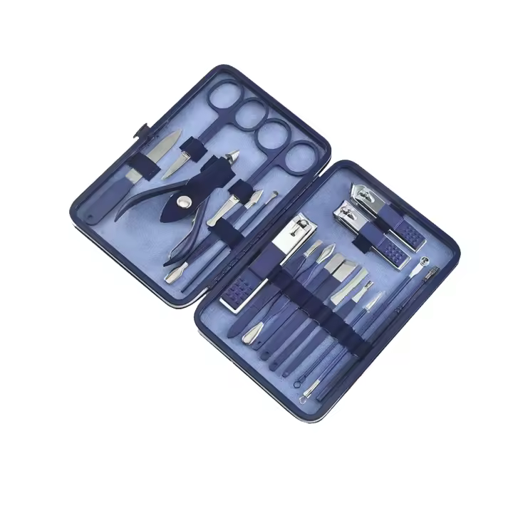 Juego de manicura profesional, kit de pedicura, cortaúñas, herramientas para uñas 18 en 1,Con caja de embalaje - 1