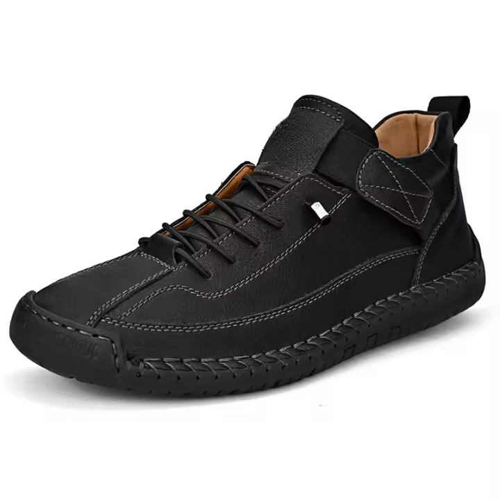 Zapatos de cuero de moda para hombres populares herramientas al aire libre costura retro media y alta parte superior de la moda casual zapatos de cuero de los hombres zapatos casuales. - 1