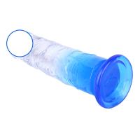 Consolador de cristal azul claro para adultos pene Artificial estimulación suave del punto G con ventosa potente producto sexual para parejas de colores mezclados - details 2