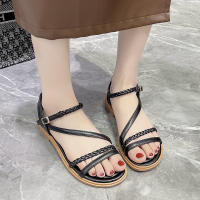 Sandalias de tacón para mujer 2025 Estilo bohemio étnico, suela de goma francesa, diseño de detalle de suela suave - details 23