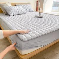 1 pza. Protector de colchón impermeable acolchado, funda de colchón de color liso suave y cómoda, sin almohada ni núcleo - details 13