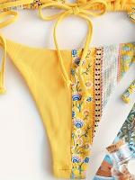 Nuevo traje de baño de bikini estampado estilo bohemio acanalado con descuento para mujer - details 6