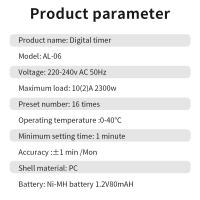Interruptor de temporizador Digital, enchufe de la UE, toma de corriente electrónica programable con ajuste de hora y día, semanal, aparato de cocina - details 9