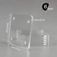 Posavasos personalizado, hoja cuadrada de acrílico transparente de 39x39 pulgadas, 6 posavasos para bebidas domésticas y comerciales. - details 1