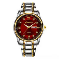 Hombre doble calendario reloj de cuarzo impermeable luminoso negocio - details 3