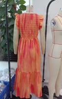 Vestidos bohemios hawaianos para mujer, vestido largo ahumado con botones, vestidos florales Y2k con volantes, vestido veraniego fluido para fiesta y vacaciones - details 2