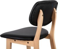 Silla de diseño de madera blanca con cuero artificial - details 20