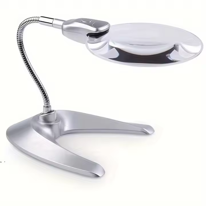 Lupa de escritorio LED grande con luz y soporte, lupa iluminada de escritorio, Ideal para trabajo cerrado, lectura, Dibujo, Costura y más - 1