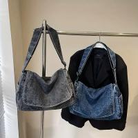 Mochila Messenger de Denim de Gran Capacidad Estilo Casual para Parejas, Correa Ajustable, Cierre de Cremallera, Lavable a Mano, Bolsos de Viaje para Ocasiones Casuales - details 3