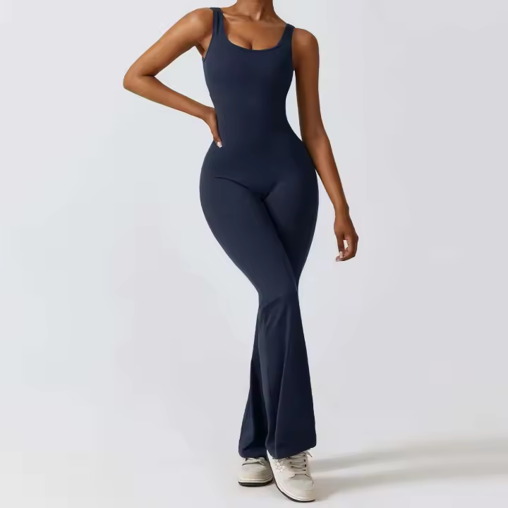 Conjunto de Gimnasio para Mujer Ouwu Traje de Yoga de Estiramiento Monos Deportivos - 1