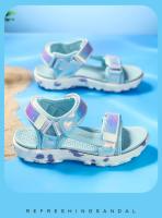Nuevo modelo 2025 Sandalias LED de princesa para niña, calzado deportivo de playa para niño pequeño, rosa y azul, zapatos brillantes suaves antideslizantes para exteriores - details 13