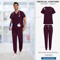 Uniformes médicos de hospital transpirables para hombres y mujeres, conjuntos de uniforme de enfermería de manga corta, ropa de trabajo para médicos y enfermeras. - details 10