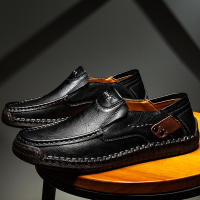 Zapatos De Cuero Hechos a Mano Para Hombre Mocasines Casuales Cómodos Zapatos Planos Para Exterior Caminar Talla Verdadera Para Adultos - details 7
