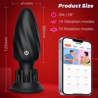 Consolador Vibrador giratorio con Control remoto 360, masajeador de próstata de silicona, tapón Anal, dilatador, Juguetes sexuales para mujeres y hombres - details 8