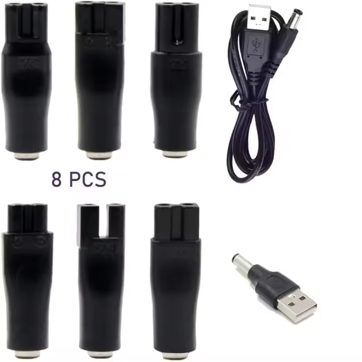 Adaptador de Cable de alimentación para afeitadora, adaptador de corriente para afeitadora, convertidor de cargador para maquinilla de afeitar, Cable para cortapelos, conector CC, adaptador de cabezales de carga - 1