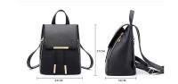 Nueva mochila de PU con tapa y cordón de borde de hierro con doble cremallera, mochila de moda para mujer, bolso para mujer - details 0