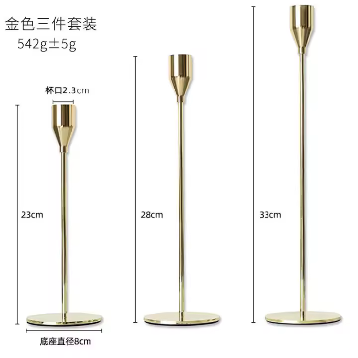 3 unids/set candelabros de Metal de estilo europeo candelabro de mesa de boda de moda candelabro exquisito Navidad - 1