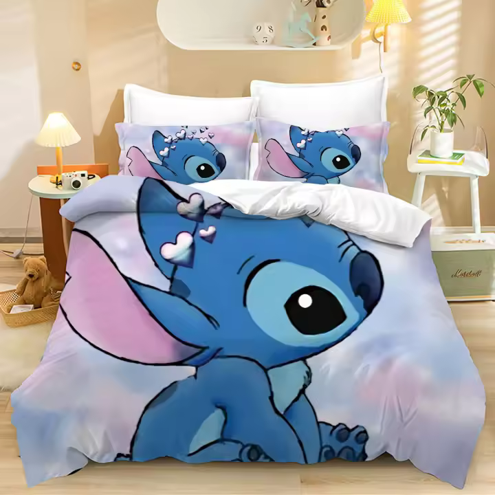 Juegos de cama de edredón de puntada para niños y adultos, funda de edredón bonita, funda de almohada, Juego de 2-3 piezas - 1