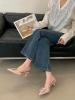 Sandalias de imitación de diamantes baotou para mujer en verano, nuevas sandalias francesas hermosas con faldas, gatitos y tacones altos - details 16