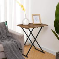 Mesa Plegable Ajustable de Altura Estilo Rústico Marrón Ideal para Sofá y Escritorio Portátil - details 1