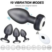 Juego de Control Remoto Inalámbrico Vibrador Anal Entrenador Masajeador Prostatal de Silicona - details 1