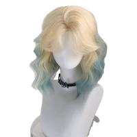 Peluca Bob sintética de cuero cabelludo simulado, color rosa y azul, Cosplay Harajuku, pelucas onduladas cortas y rizadas, cubierta completa para la cabeza, peluca sintética en capas para Halloween - details 3