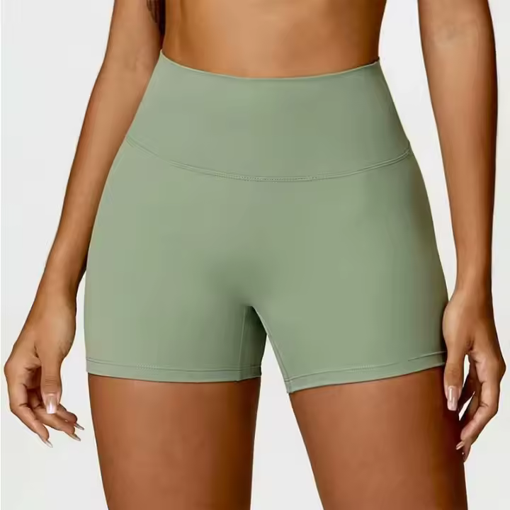 Pantalones Cortos de Cintura Alta de Yoga Ouwu Anti-Esqüí, Ideal para Ciclismo, Correr, Entrenamiento Intenso, Gimnasio Ropa Deportiva para Mujeres - 1