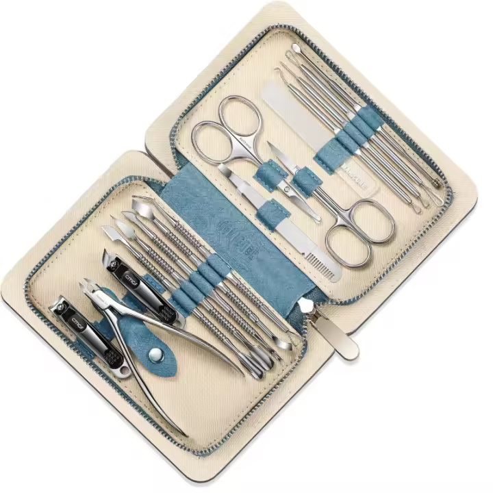 Juego de manicura de alta calidad, Kit de funciones completas 16 en 1, juegos profesionales de pedicura de acero inoxidable con estuche portátil, Idea de regalo - 1