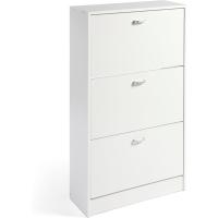 Mínimalista Diseño de Puerta Oscilobatiente 6 Baldas para 28 Zapatos Estructura Blanco/Taupe - details 17