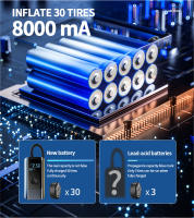 Portátil Compresor de Aire para Coche Bomba Eléctrica de Inflado de Neumáticos de 8000mAh con Cable Inalámbrico 12V, 150PSI - details 7