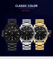 Reloj de Cuarzo de Lujo para Hombres Automático Correa de Cuero Impermeable Estilo de Negocios - details 4