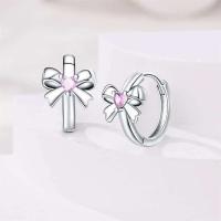 Anillos de pavimentación brillantes de circonita 2025 con lazo de plata pura Original, pendientes para mujer, regalos de joyería de aniversario - details 8