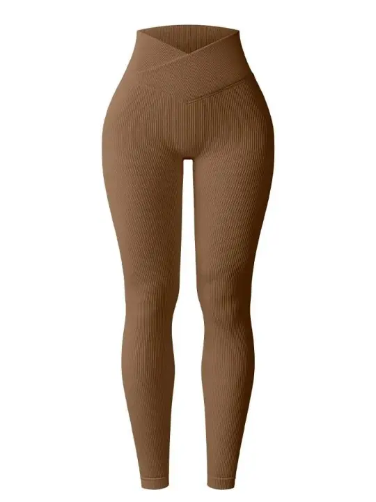 OCQ - Pantalones FIESS con cintura en V para mujer, mallas de entrenamiento, levantamiento de cadera, rentables - 1