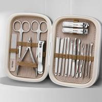 Juego de 18 Uds de cortaúñas de acero inoxidable, juego de manicura profesional, kit de manicura de embalaje, tijeras - details 1
