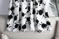 Lucyever-faldas largas con estampado Vintage para mujer, faldas plisadas de línea a que combinan con todo, elásticas, de media pantorrilla, de verano - details 4