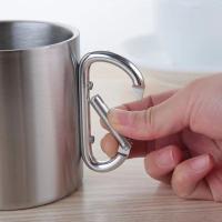 Taza de acero inoxidable de 220/300ml, gancho de mosquetón, mango portátil para caminata, taza para acampar, viaje, multifuncional, para acampar al aire libre, 1 Uds. - details 6