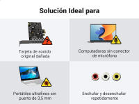 Tarjeta de Sonido USB Externa UGREEN Soporta Auriculares y Micrófono Adaptador de Audio Tipo C a 3.5 mm Jack Compatible con PC, Macbook, MateBook, PS5/PS4, Altavoces, Amplificador - details 9
