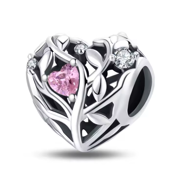Colgante de Árbol de la Vida de Amor en Plata de Ley 925 Colgante de Piedra Blanca para Mujeres - 1