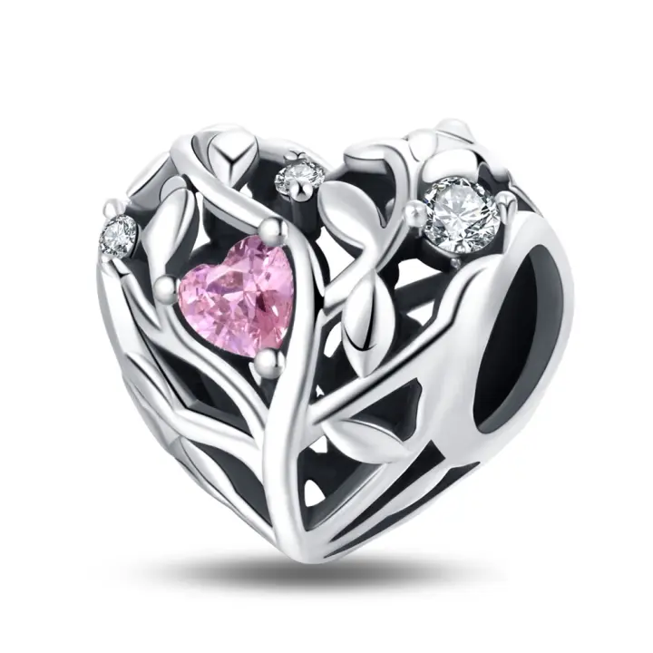 Colgante de Árbol de la Vida de Amor en Plata de Ley 925 Colgante de Piedra Blanca para Mujeres - 1