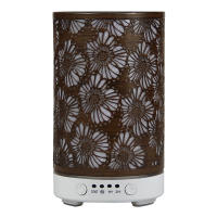 Humidificador de Aire Ultrasonido 100ML con Patrón de Hoja Grande y Pintura Marrón para Aromaterapia y Difusor de Aceites Esenciales Lámpara LED Color Frío - details 2