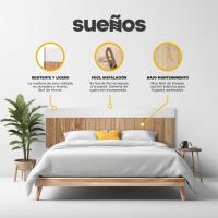 Cabecera de cama de madera para pared. Cabecera de Tablas, Superior Horizontal Blanca. Estilo Vintage, para Camas de 150 cm - details 3