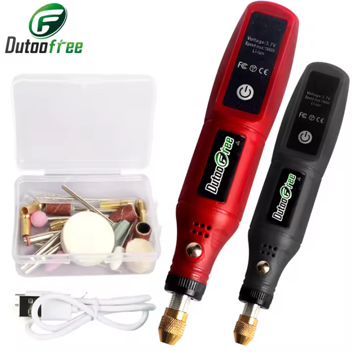 Kit de Herramientas Rotativas Inalámbricas USB para Taladro Mini Drill Inalámbrico de 24PCS Accesorio para Joyería Metal Vidrio Mini Taladro de Madera con Pluma de Grabado DIY - 1