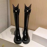 Botas De Suela Gruesa ajustadas para Mujer, Nuevo Diseño Sentido Niño, Arco, Botas De Caballero Alto, 2024 - details 7