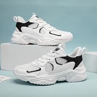 Zapatillas gruesas de malla transpirable para hombre - Zapatillas casuales blancas y verde azulado con suela de EVA, diseño con cordones para todas las estaciones - details 0