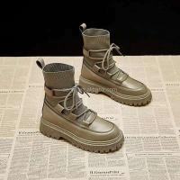 Nuevos modelos de lanzamiento, botas famosas, calcetines de tacón alto, zapatos de invierno para mujer, moda americana barata 2025 - details 5
